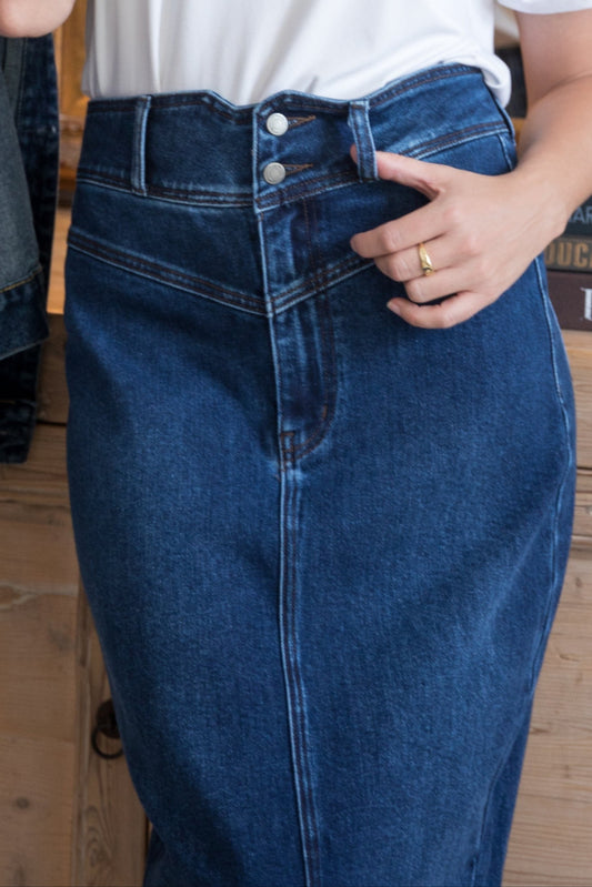 Denim Maxi Skirt | Dark Denim | FINAL SALE