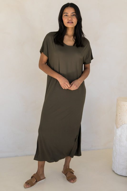 Destiny Bamboo Dress | Moss Green | FINAL SALE