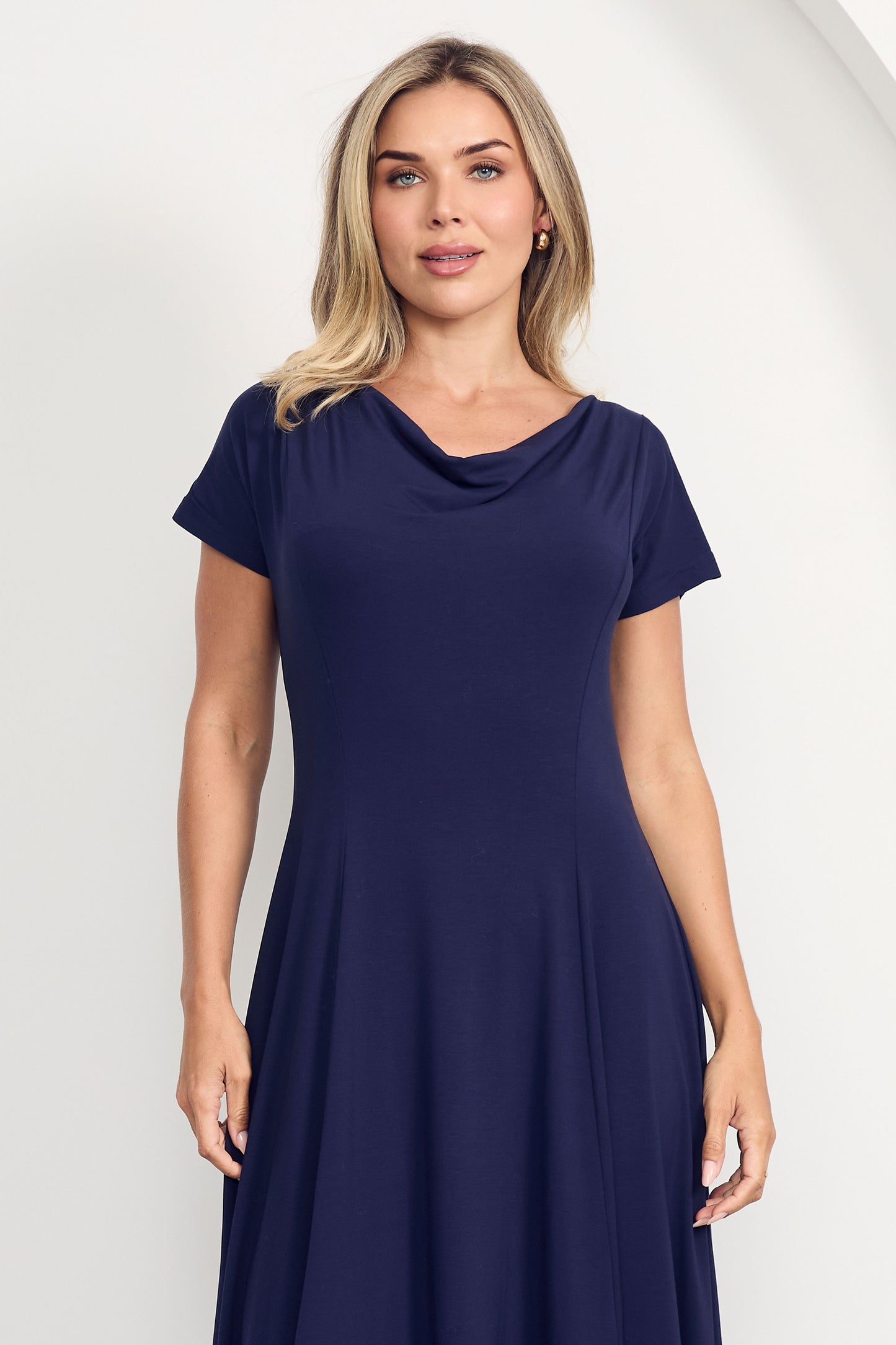 EVE Bamboo Short Sleeve Midi/Maxi Dress | Navy