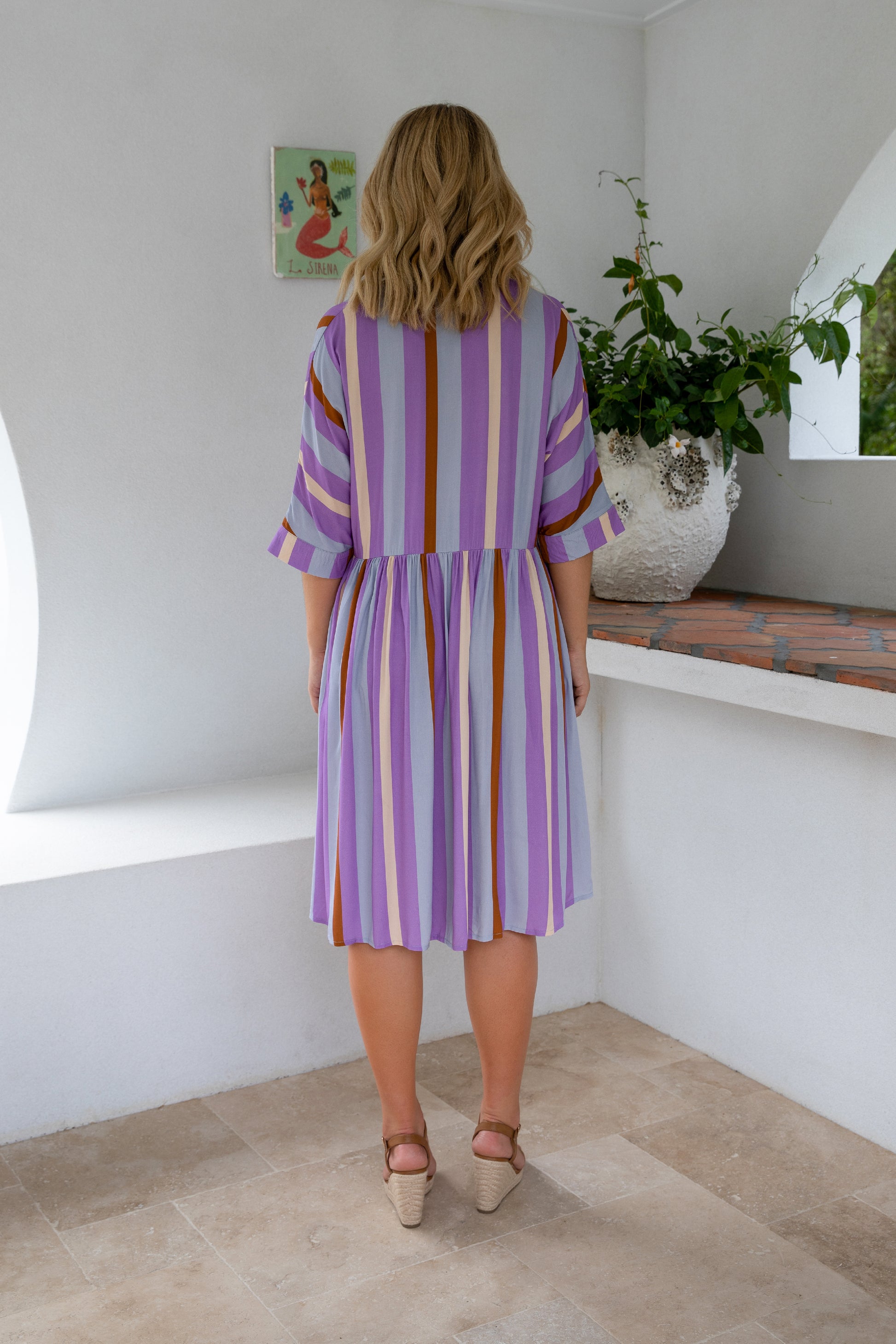 Plus-Sized Purple Stripe Dresses | PQ Collection | Electra Dress Luna