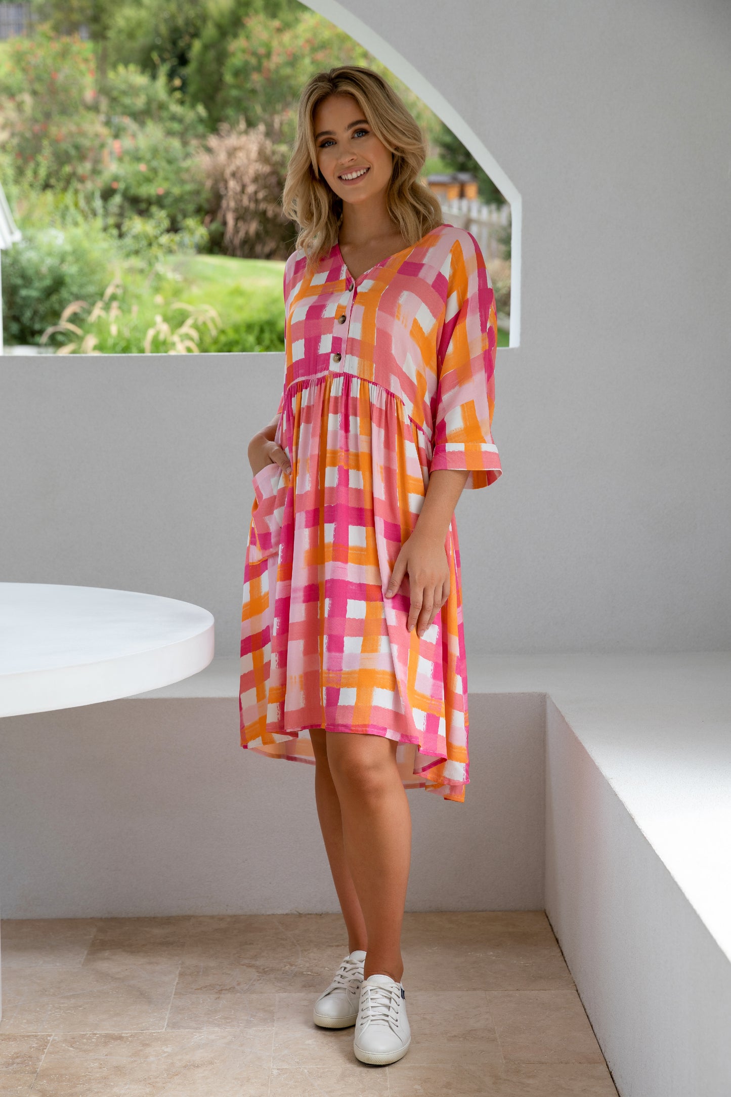 Plus-Sized Pink Orange Dresses | PQ Collection | Electra Dress Mamba