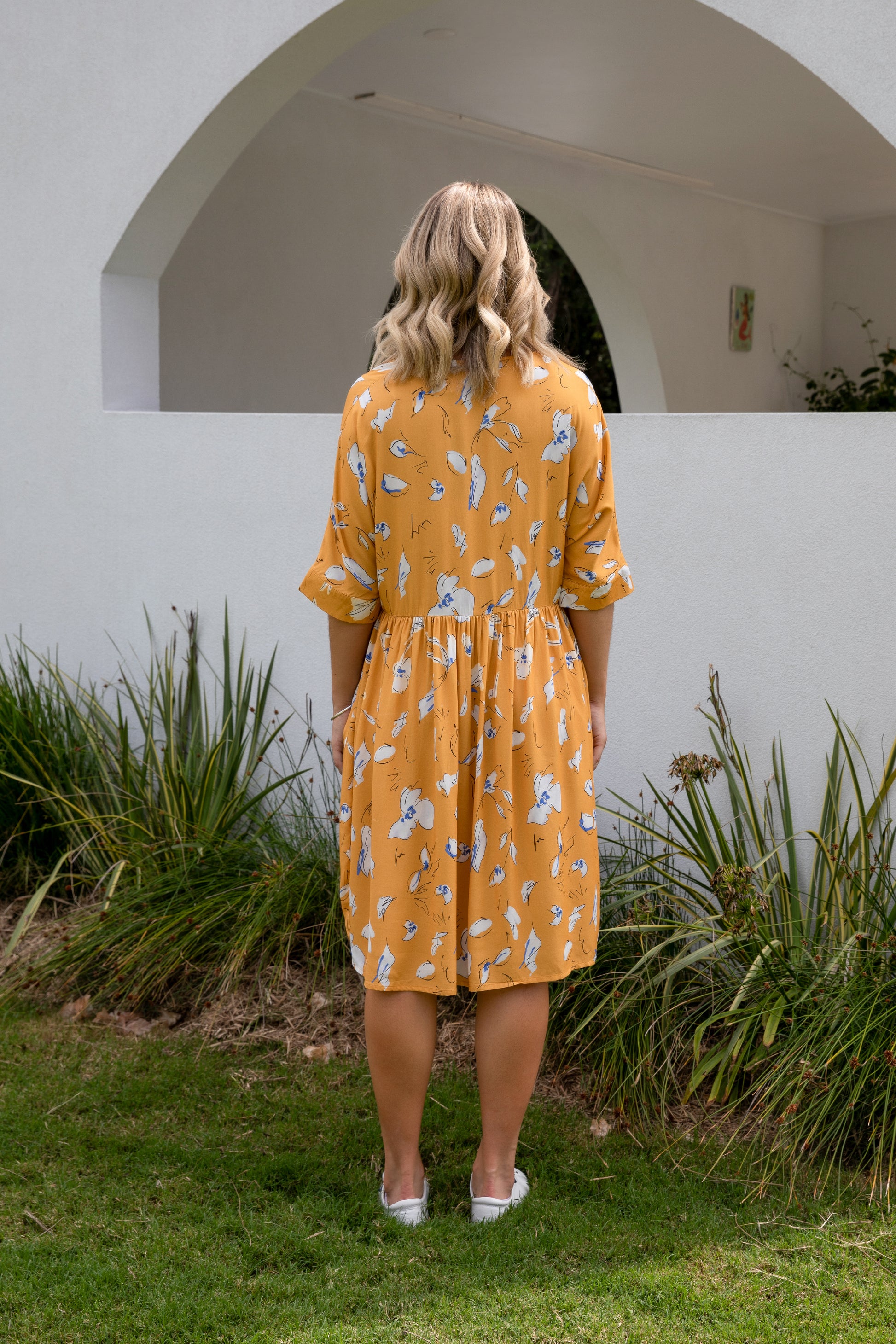 Plus-Sized Yellow Floral Dresses |PQ Collection |Electra Dress Sundust