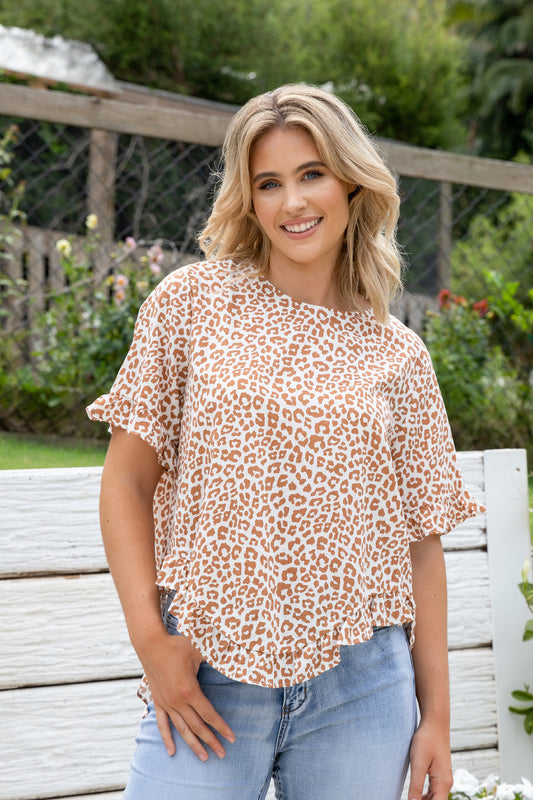 Plus-Sized Leopard Print Top | PQ Collection | Element Top in Cyprus
