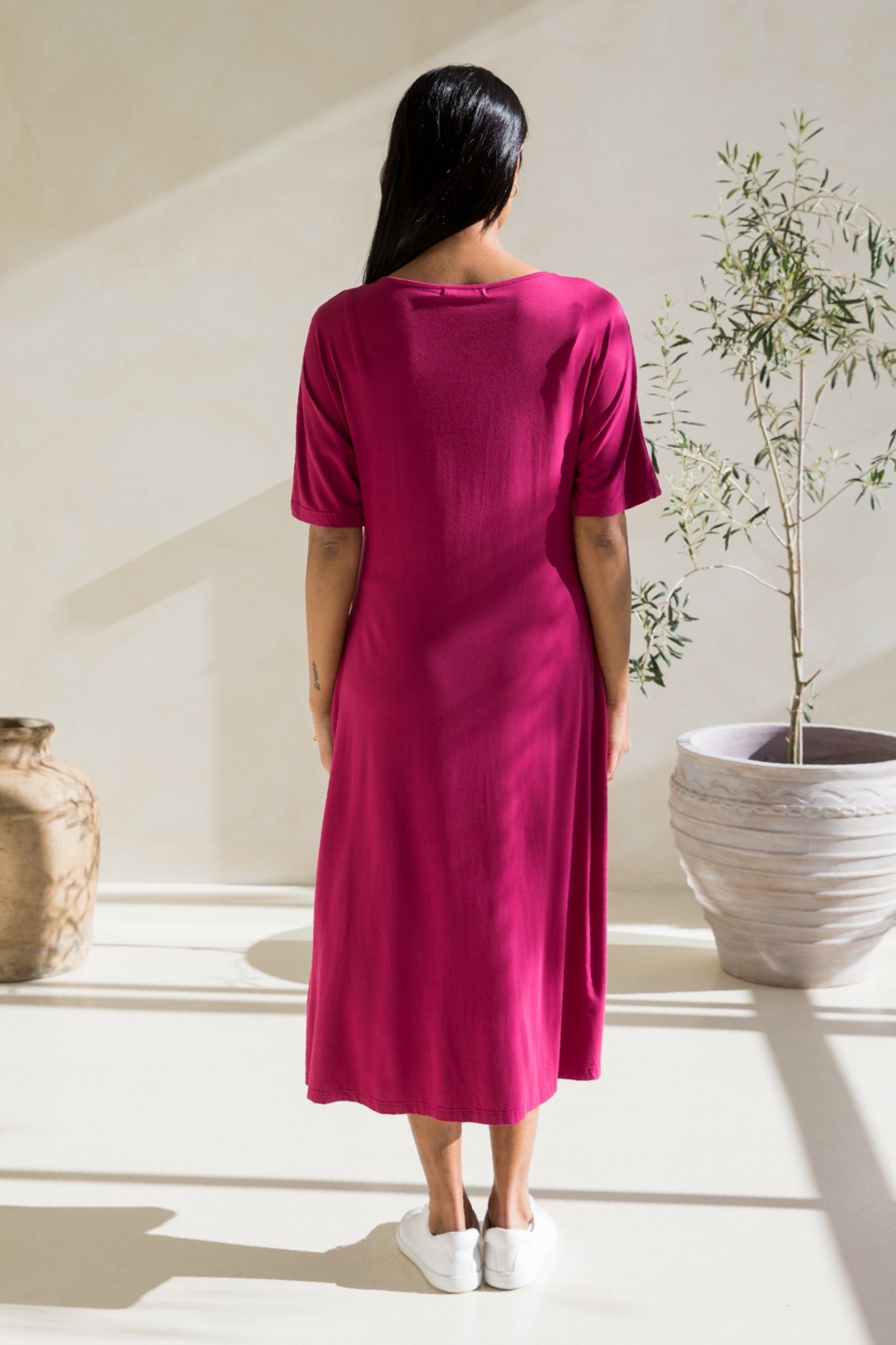 Erika Dress | Soft Maroon