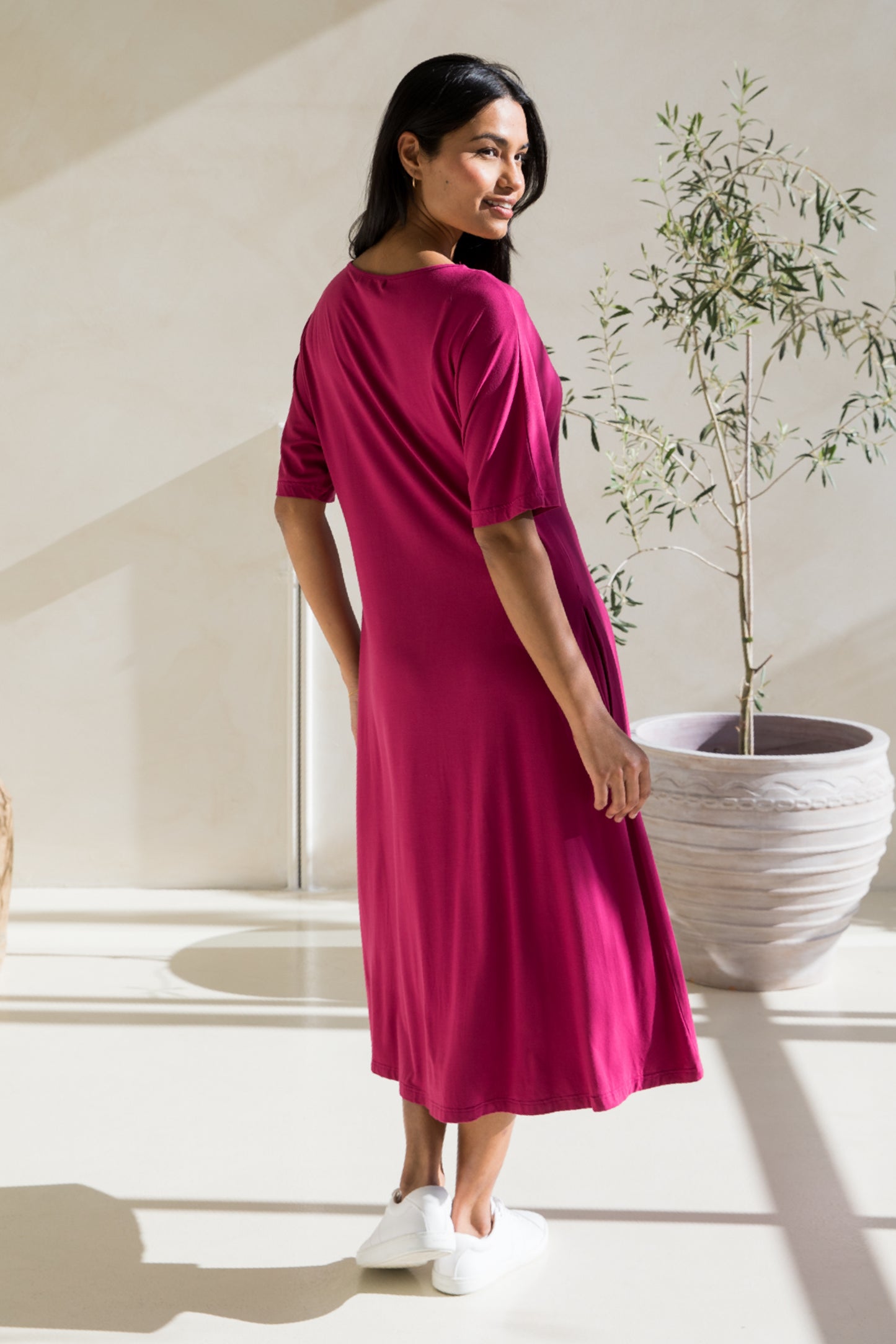 Erika Dress | Soft Maroon