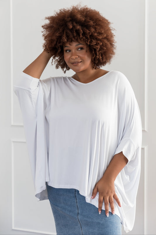 Plus-Sized White Tops | PQ Collection | Essential Top