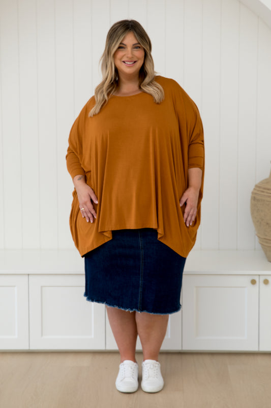 Long Sleeve Essential Top in Butterscotch