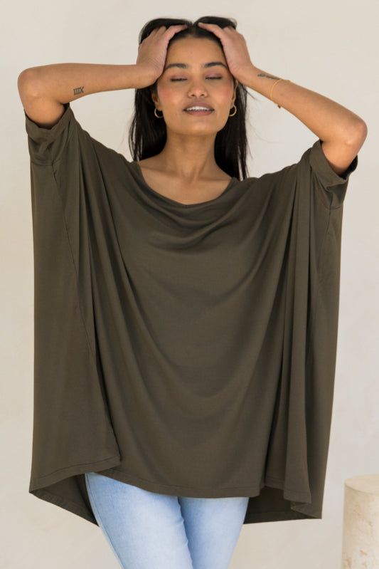 Essential Bamboo Top | Moss Green
