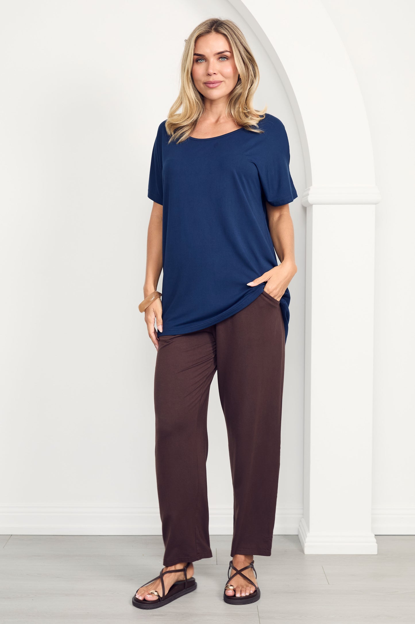 FRANKIE Bamboo Cropped Pant | Chocolate