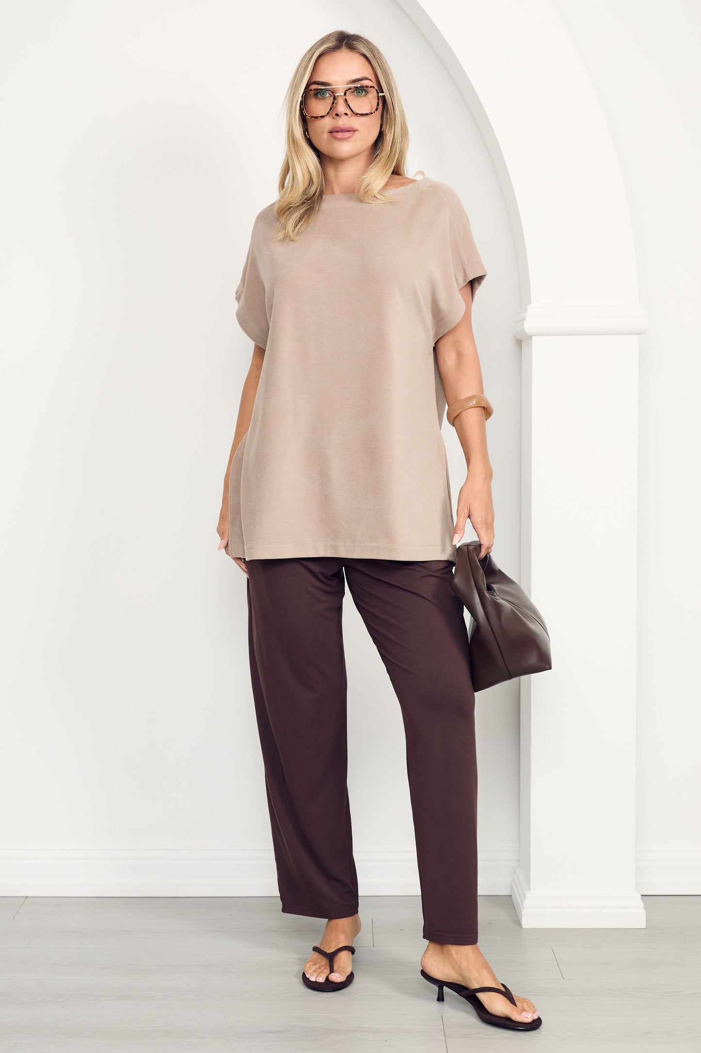 FRANKIE Bamboo Cropped Pant | Chocolate