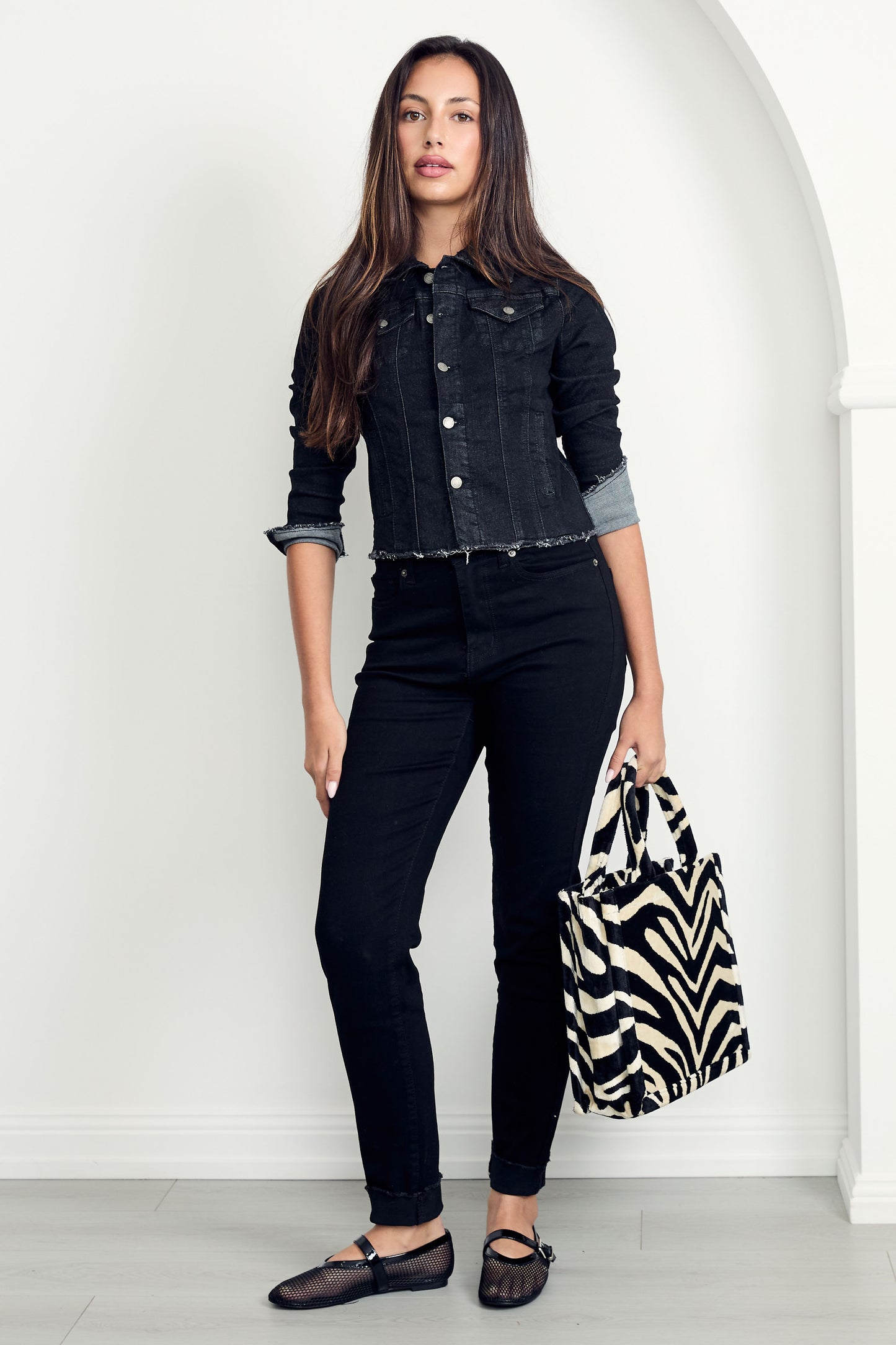 FRAY Stretch Denim Slim Fit Jean | Black