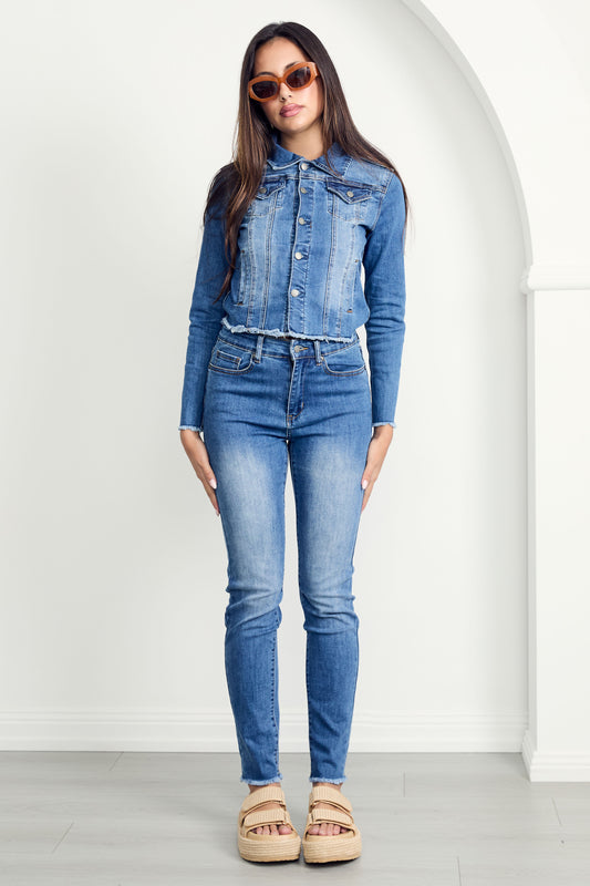 FRAY Stretch Denim Slim Fit Jean | Mid Wash