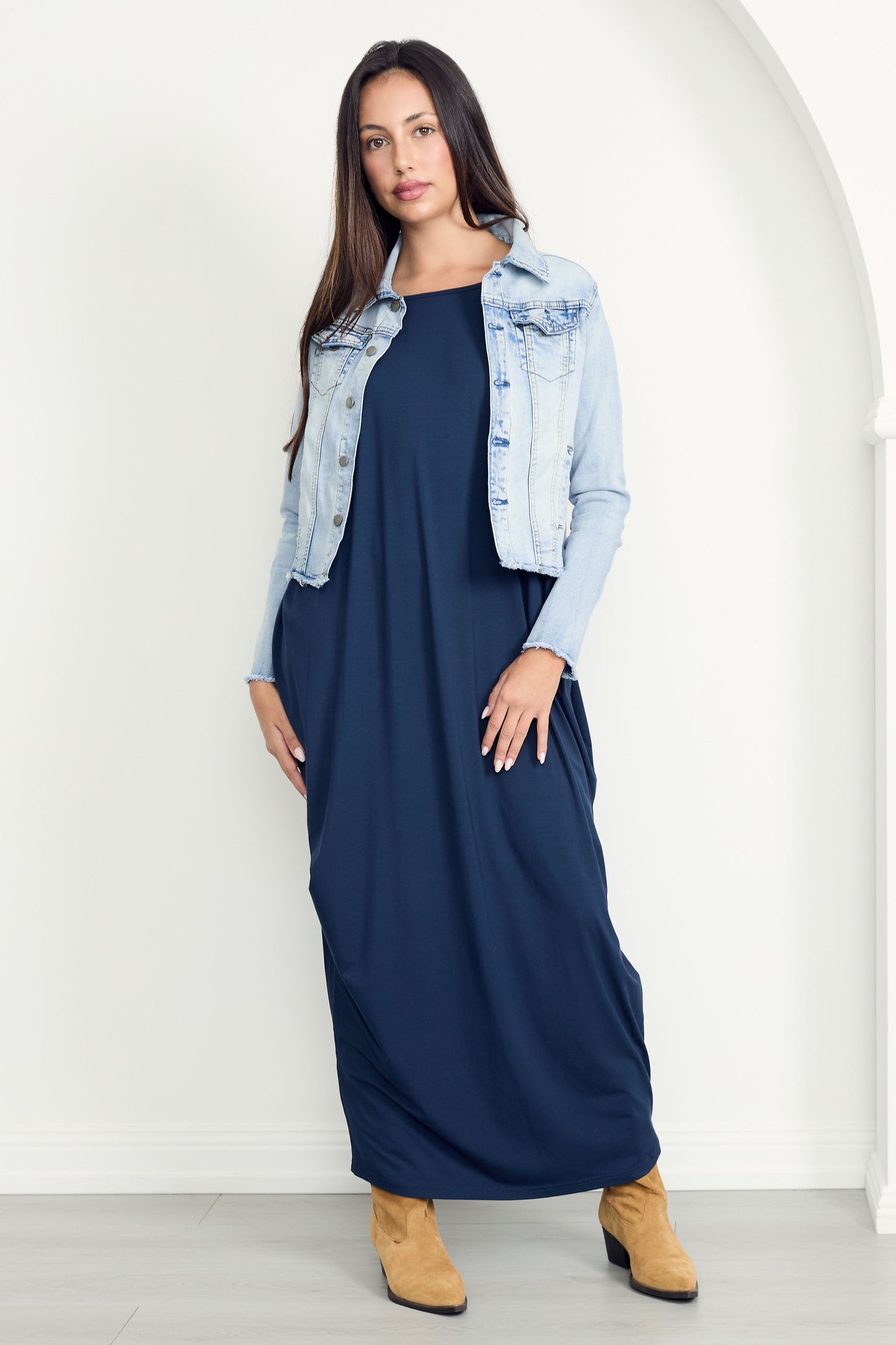 FRAY Denim Long Sleeve Cropped Jacket | Light Wash