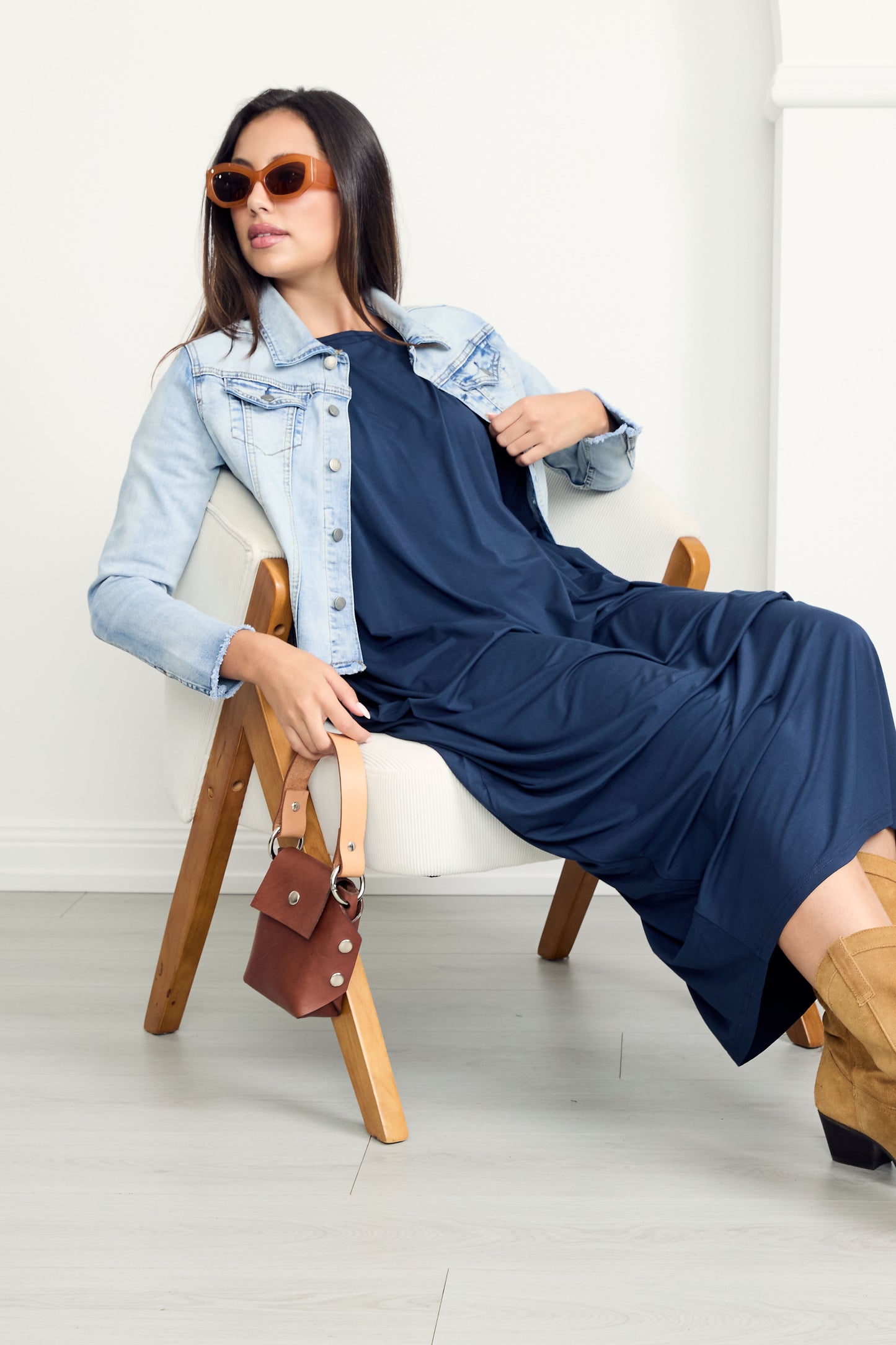 FRAY Denim Long Sleeve Cropped Jacket | Light Wash