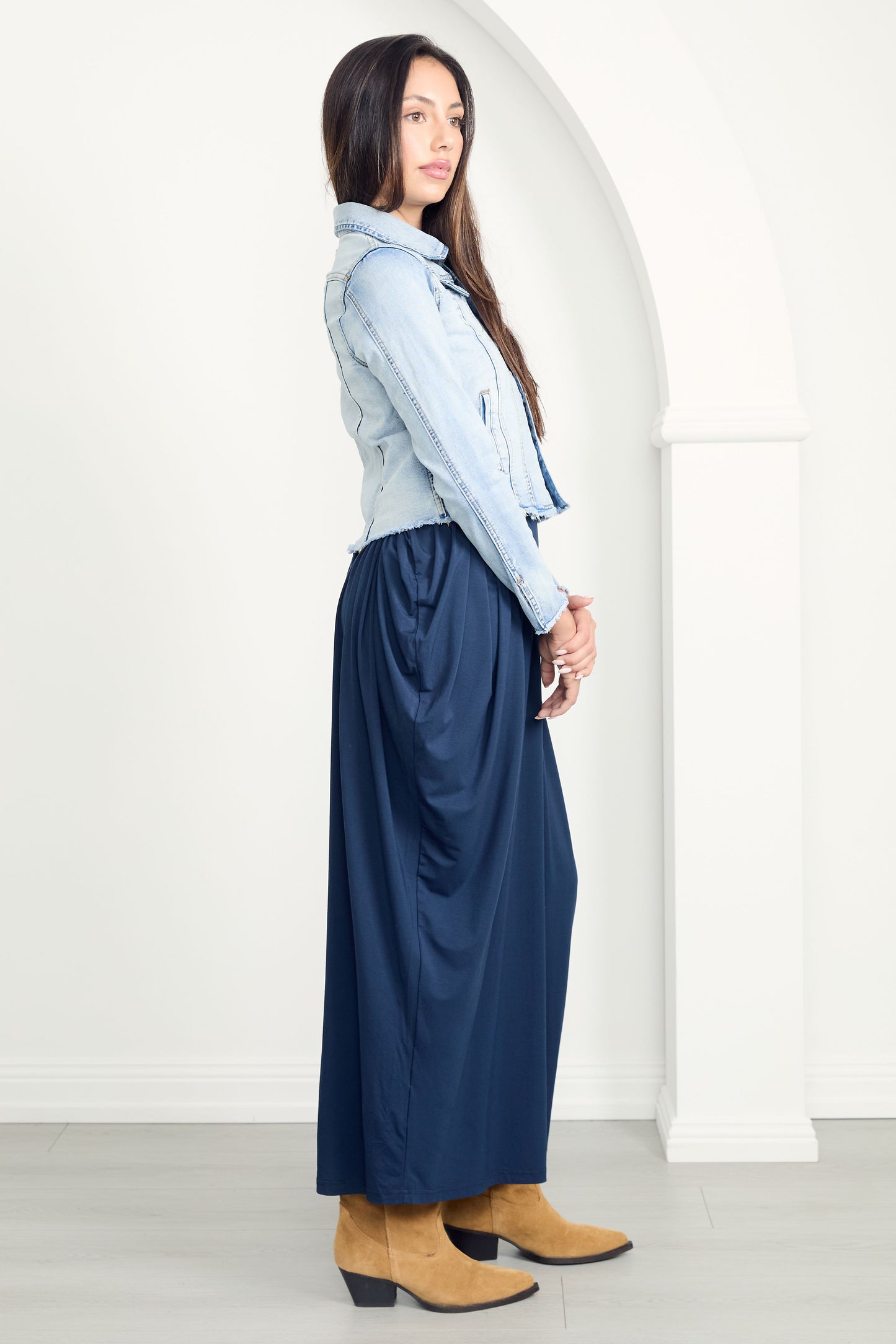 FRAY Denim Long Sleeve Cropped Jacket | Light Wash