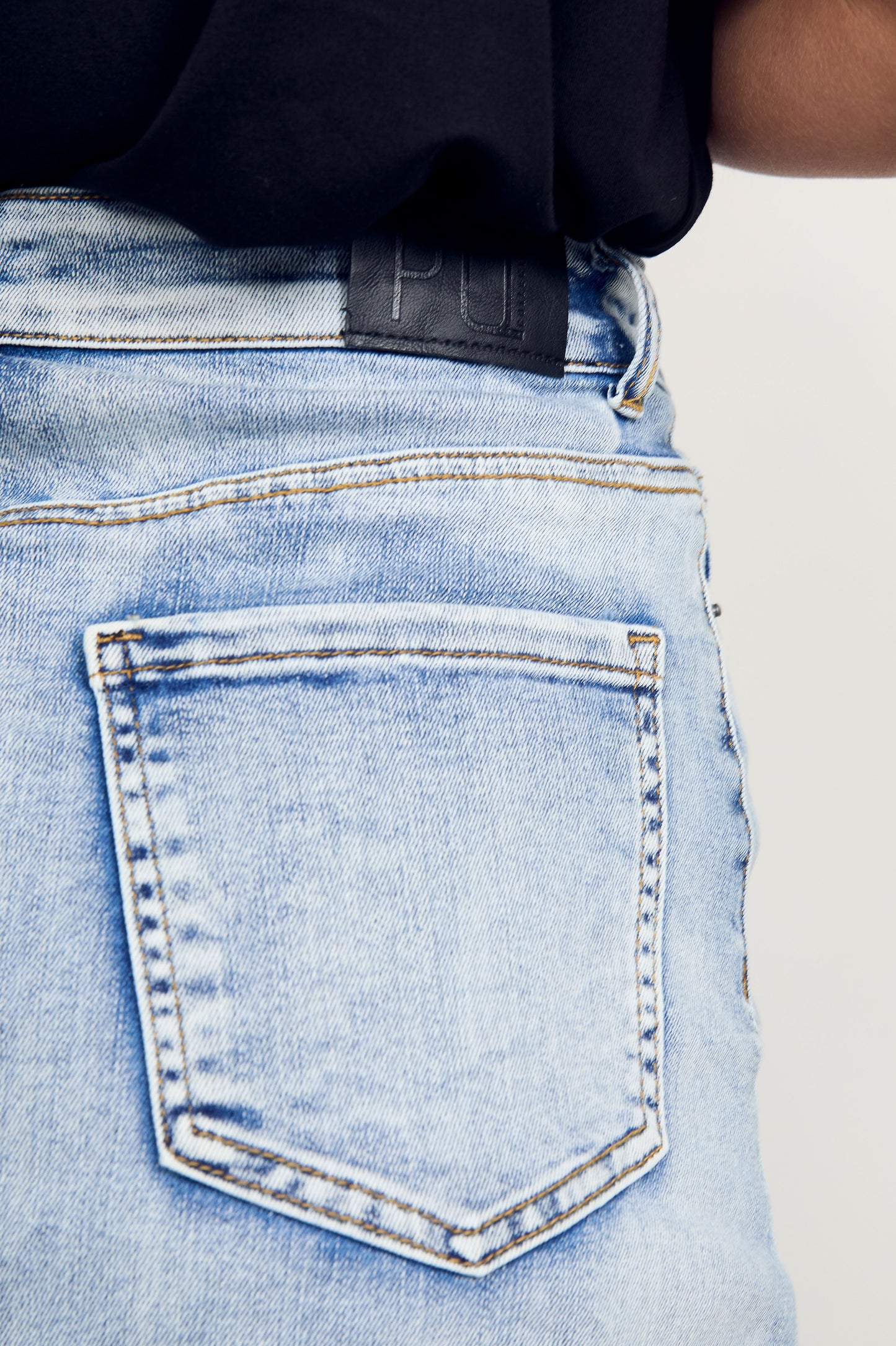 FRAY Stretch Denim Classic Length Skirt | Light Denim | FINAL SALE