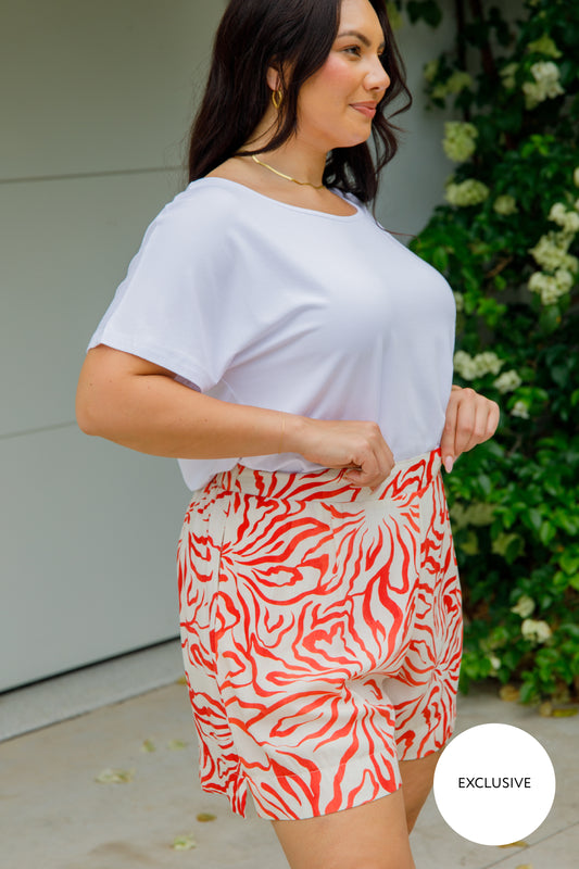 FLORENCE Rayon Classic Length Shorts | Riviera | FINAL SALE