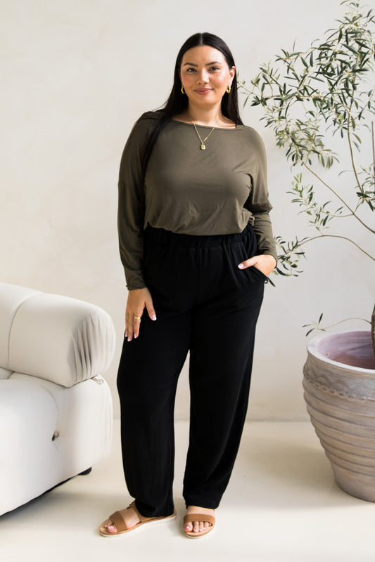 Frankie Lounge Pant in Black