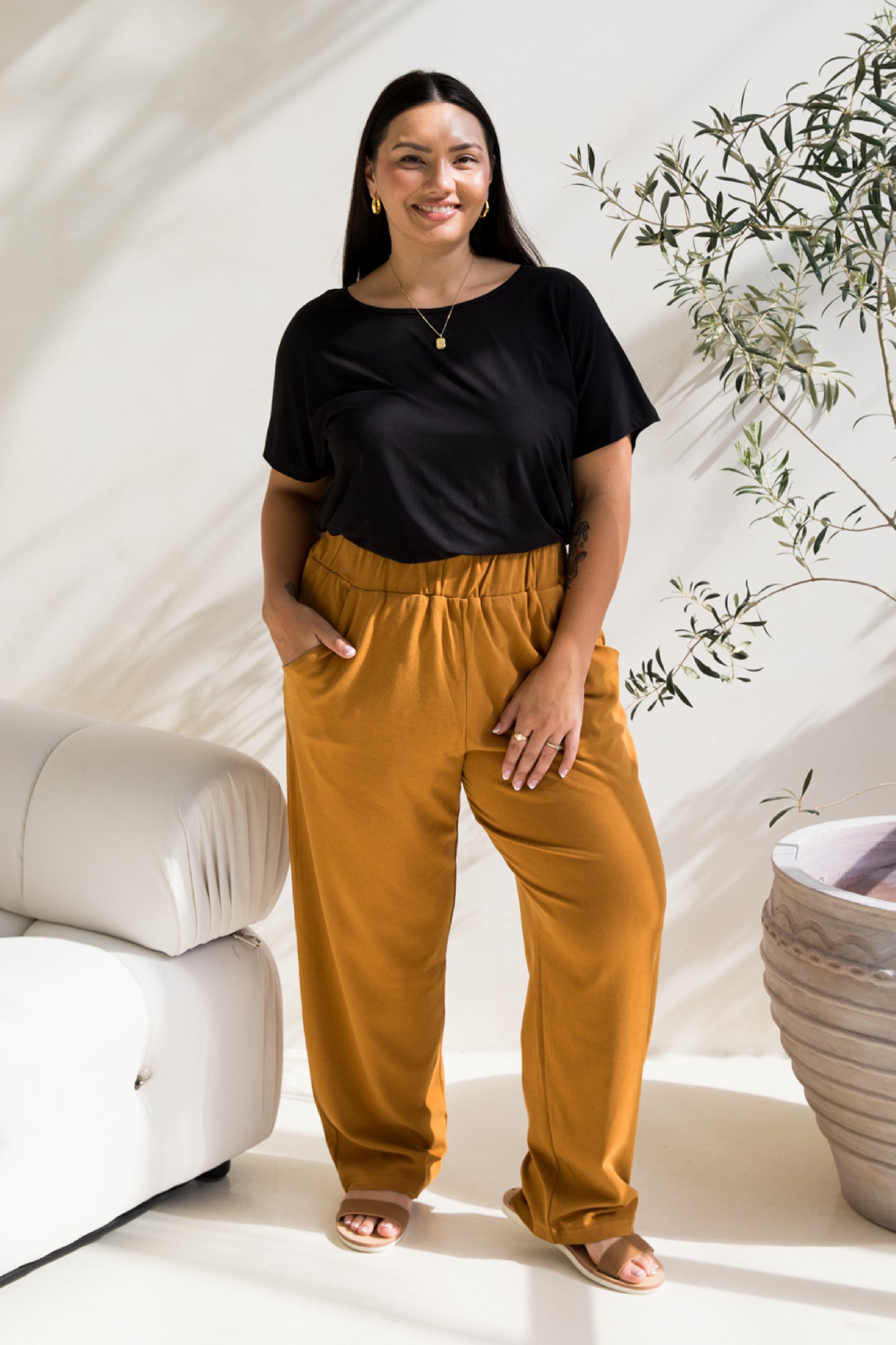 Frankie Lounge Pant | Toffee | FINAL SALE