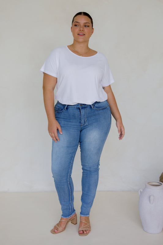 FRAY Stretch Denim Slim Fit Jean | Mid Wash