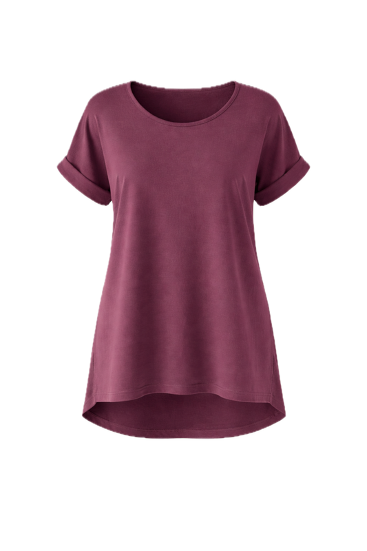 GIGI Lounge Short Sleeve Classic Length Top | Shiraz