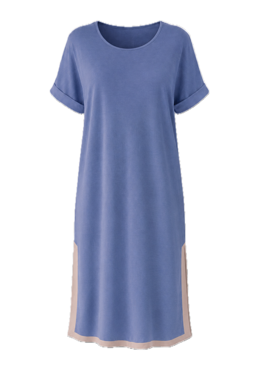 GIGI Lounge Short Sleeve Classic/Midi Dress | Dusk