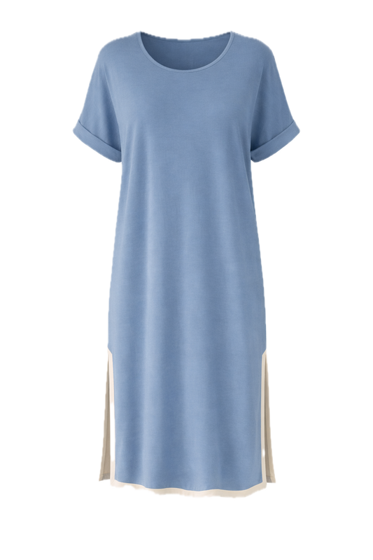 GIGI Lounge Short Sleeve Classic/Midi Dress | Dusk