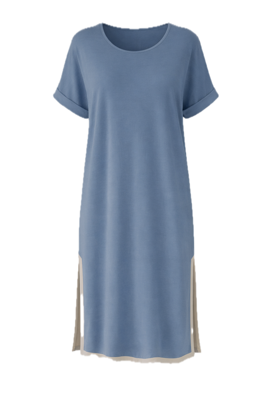 GIGI Lounge Short Sleeve Classic/Midi Dress | Dusk