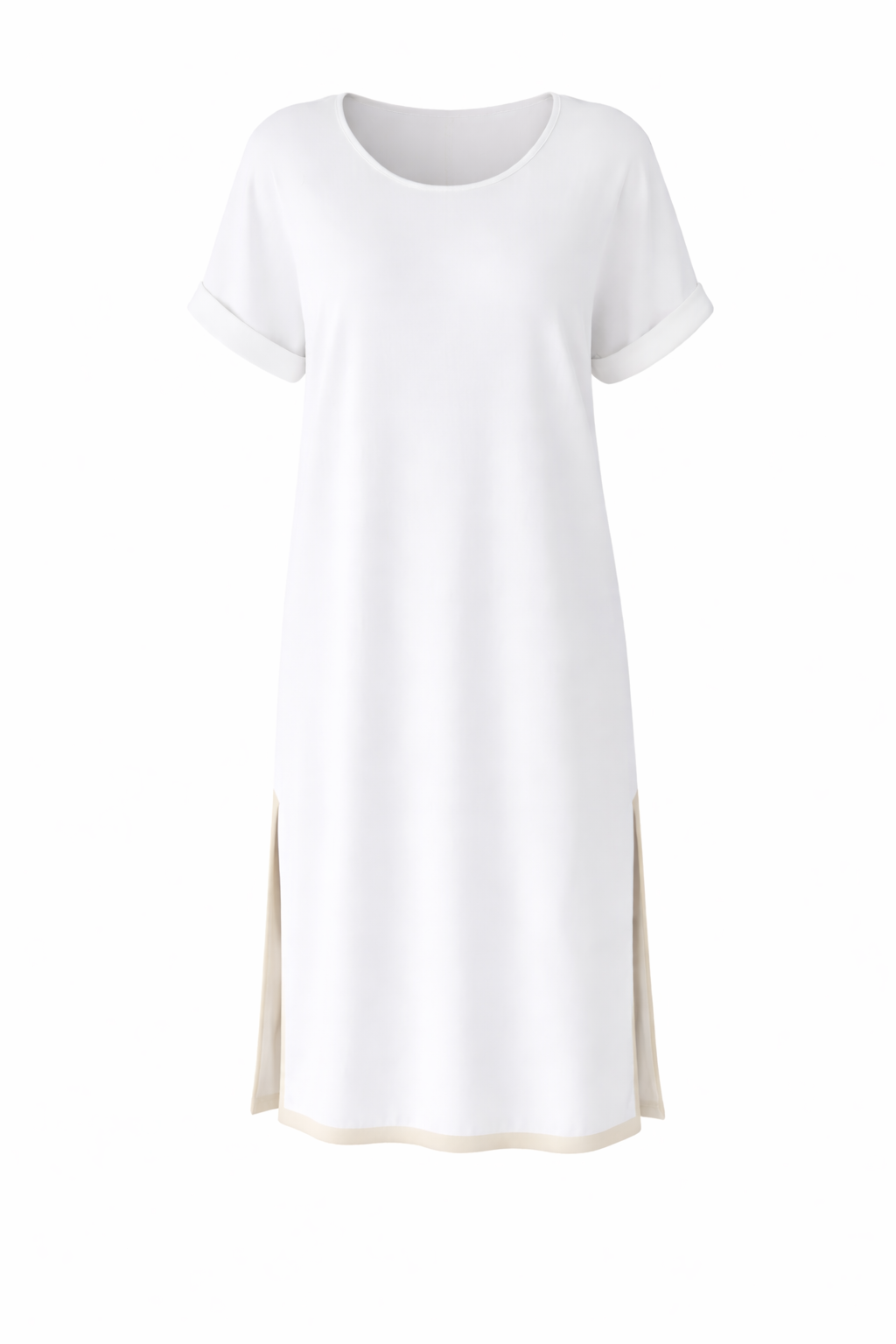 GIGI Lounge Short Sleeve Classic/Midi Dress | White