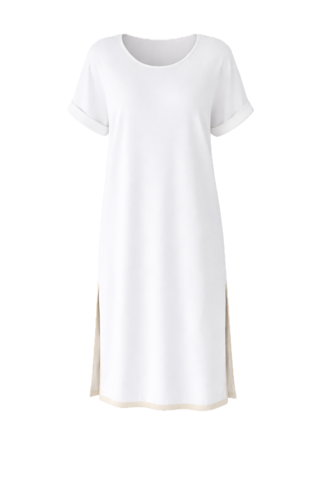 GIGI Lounge Short Sleeve Classic/Midi Dress | White