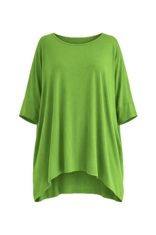 HARPER Bamboo Demi Sleeve Hi Lo Longline Top | Cucumber Martini