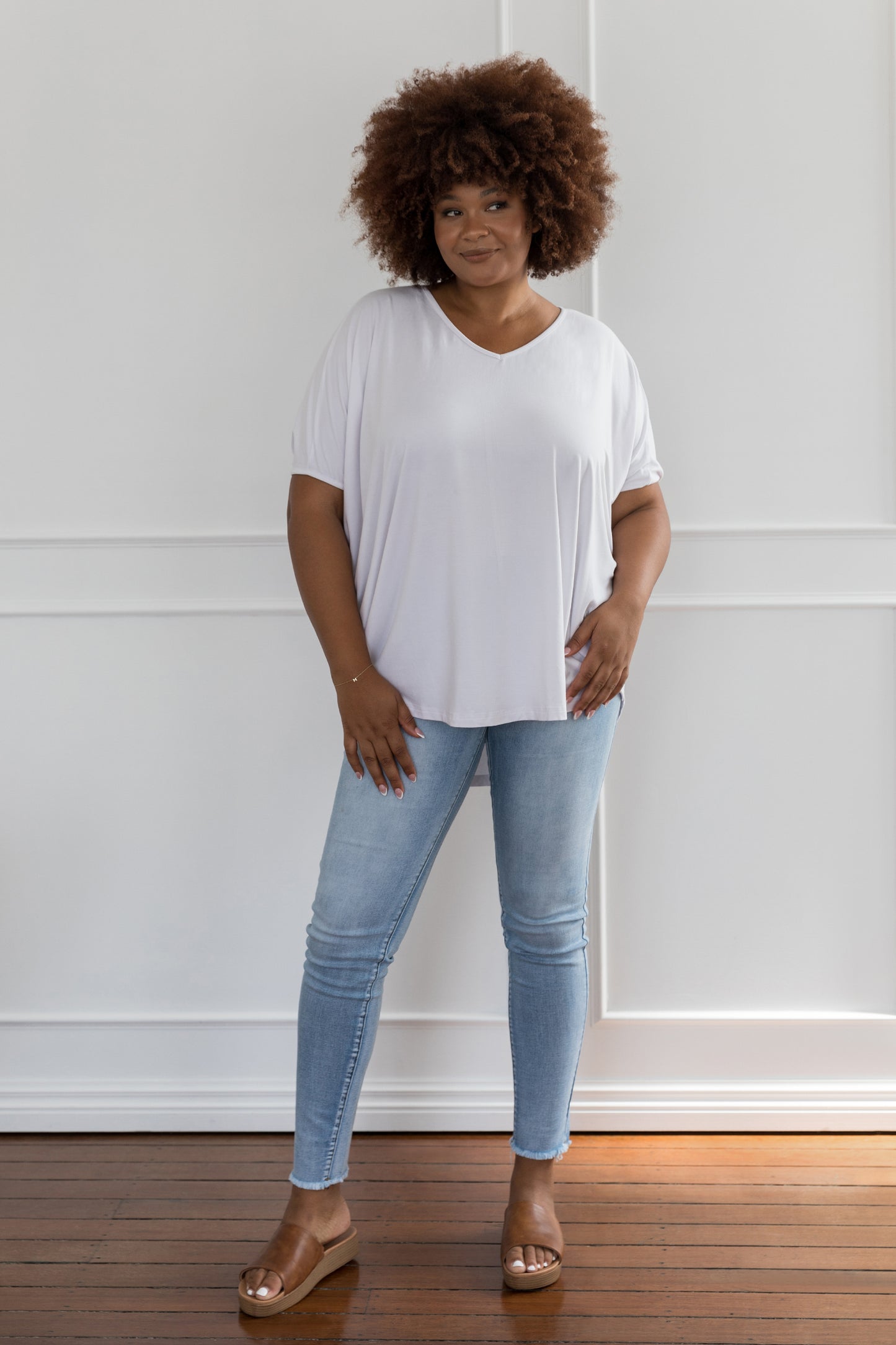 Plus-Sized White Tops | PQ Collection | Hi Low Miracle Top