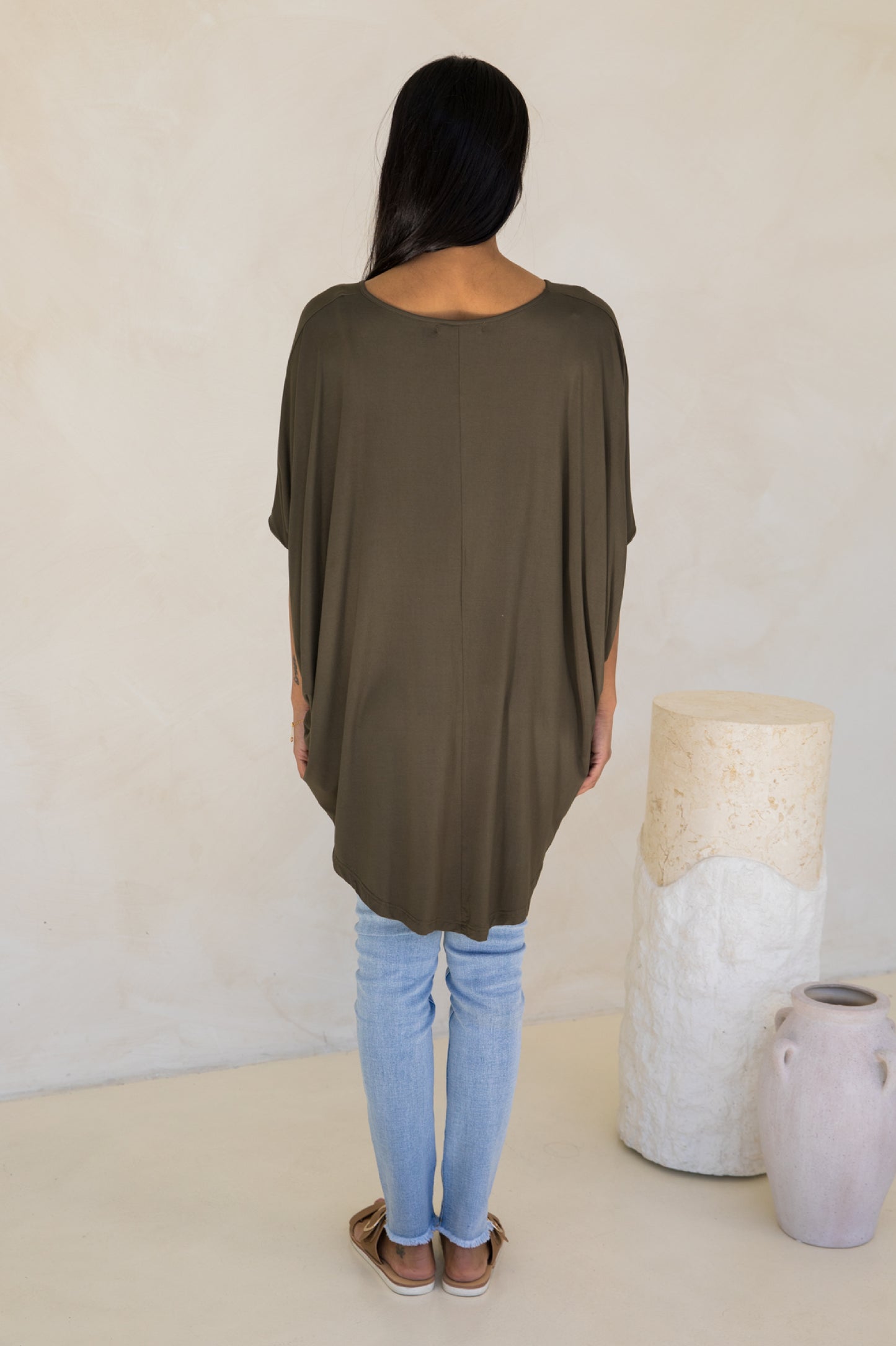 Hi Low Miracle Top | Moss Green