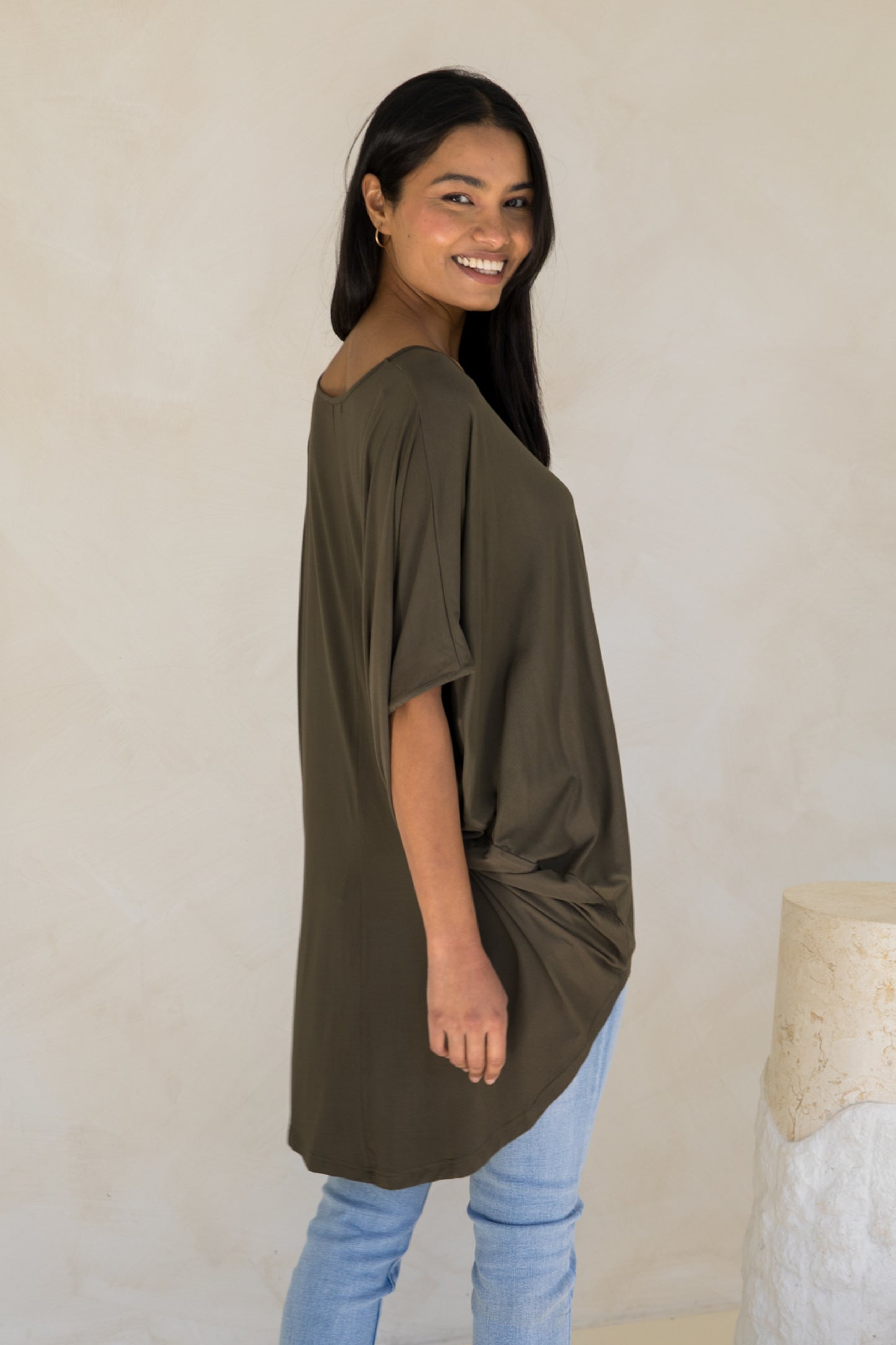 Hi Low Miracle Top | Moss Green