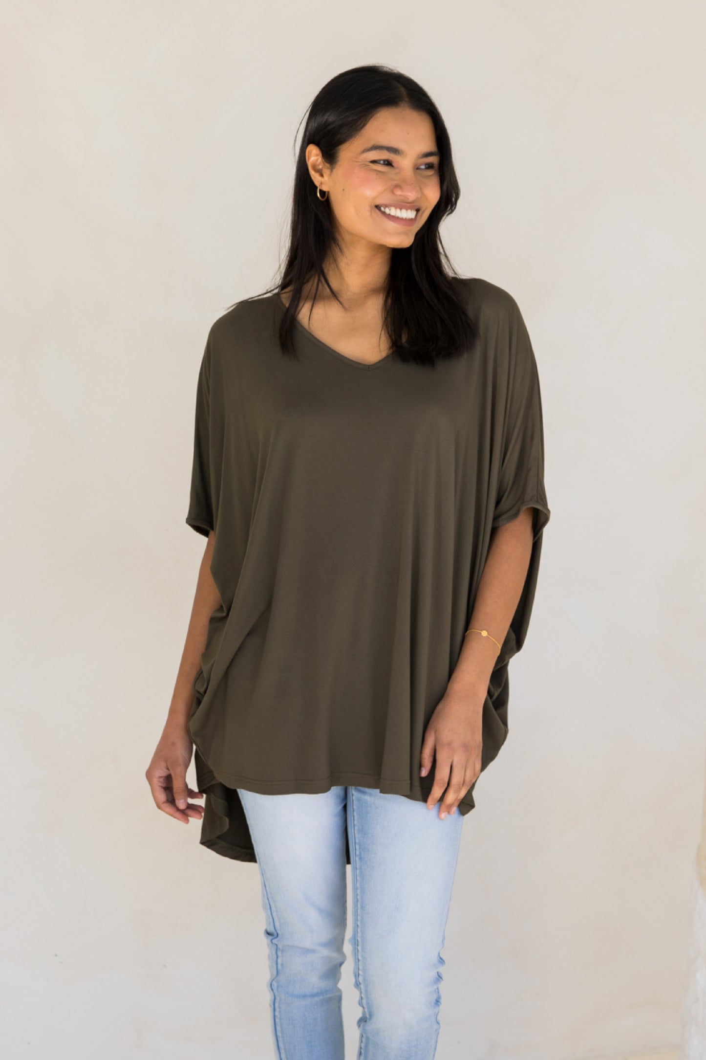 Hi Low Miracle Top | Moss Green