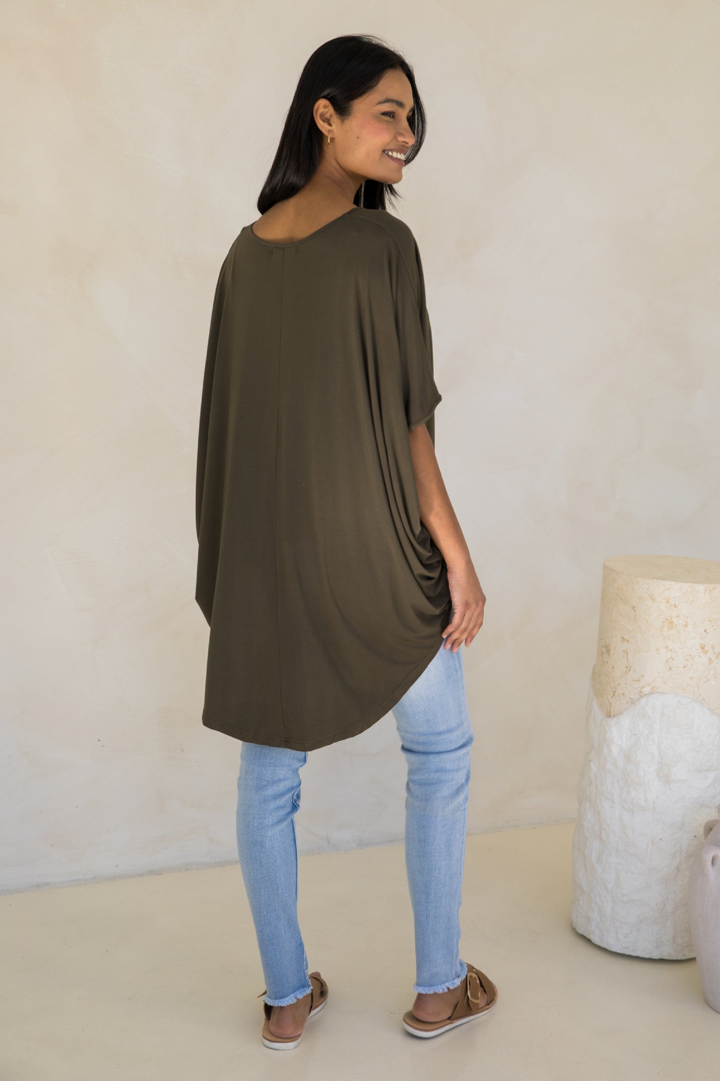 Hi Low Miracle Top | Moss Green