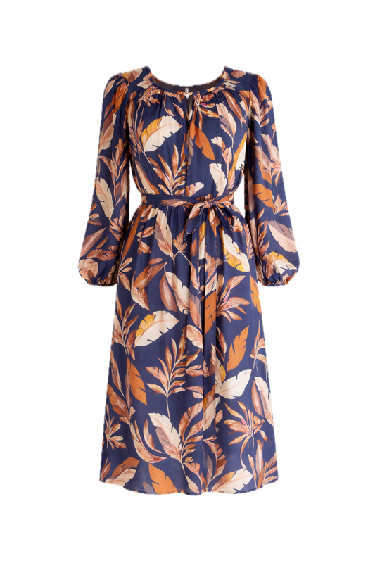 JADE Rayon Long Sleeve Classic/Mid Dress | Dark Palmetto | FINAL SALE
