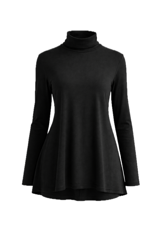 JAZMINE Lounge Longsleeve Classic Length Top | Black