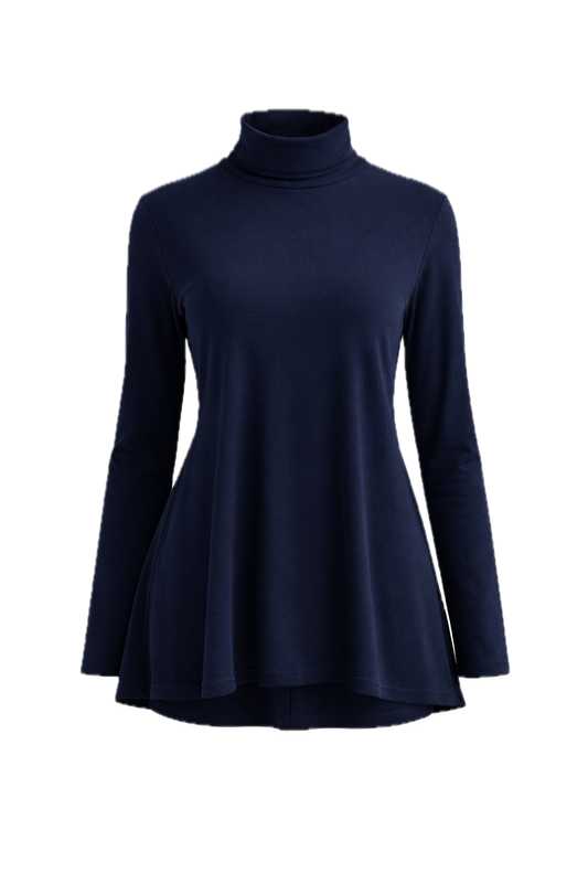 JAZMINE Lounge Longsleeve Classic Length Top  | Midnight Navy