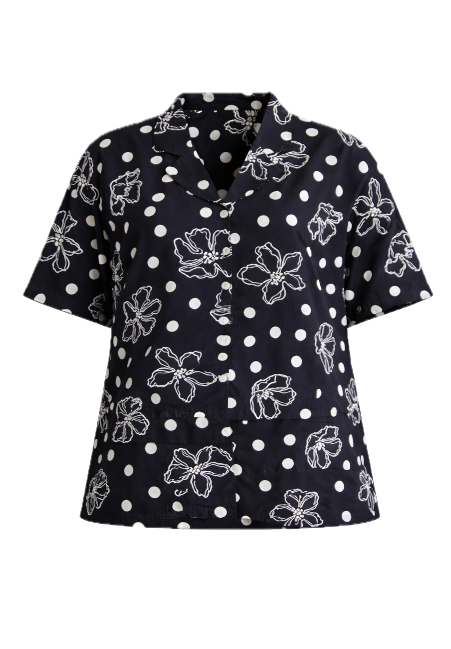 KLARA Rayon Short Sleeve Shortline Shirt | Seraphina | FINAL SALE