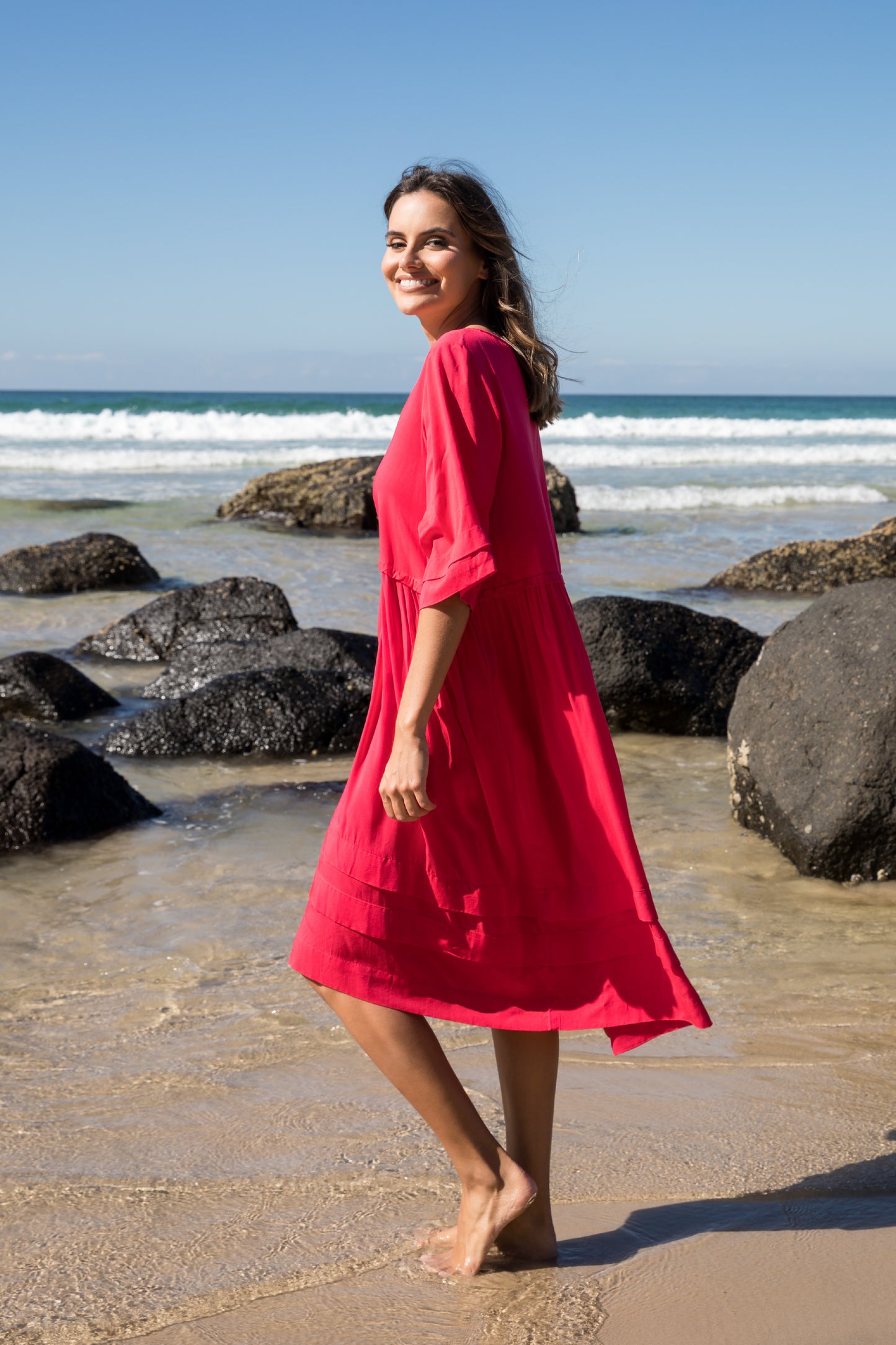 Kingsley Dress in Flame Red