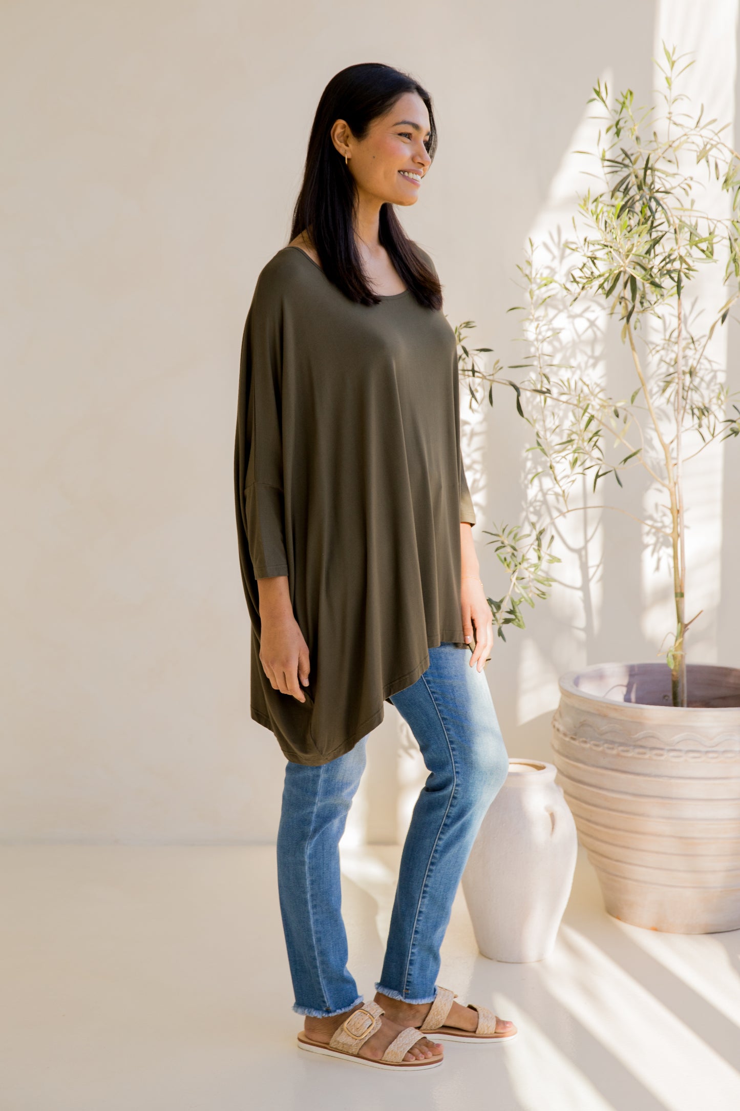 Long Sleeve Essential Top | Moss Green