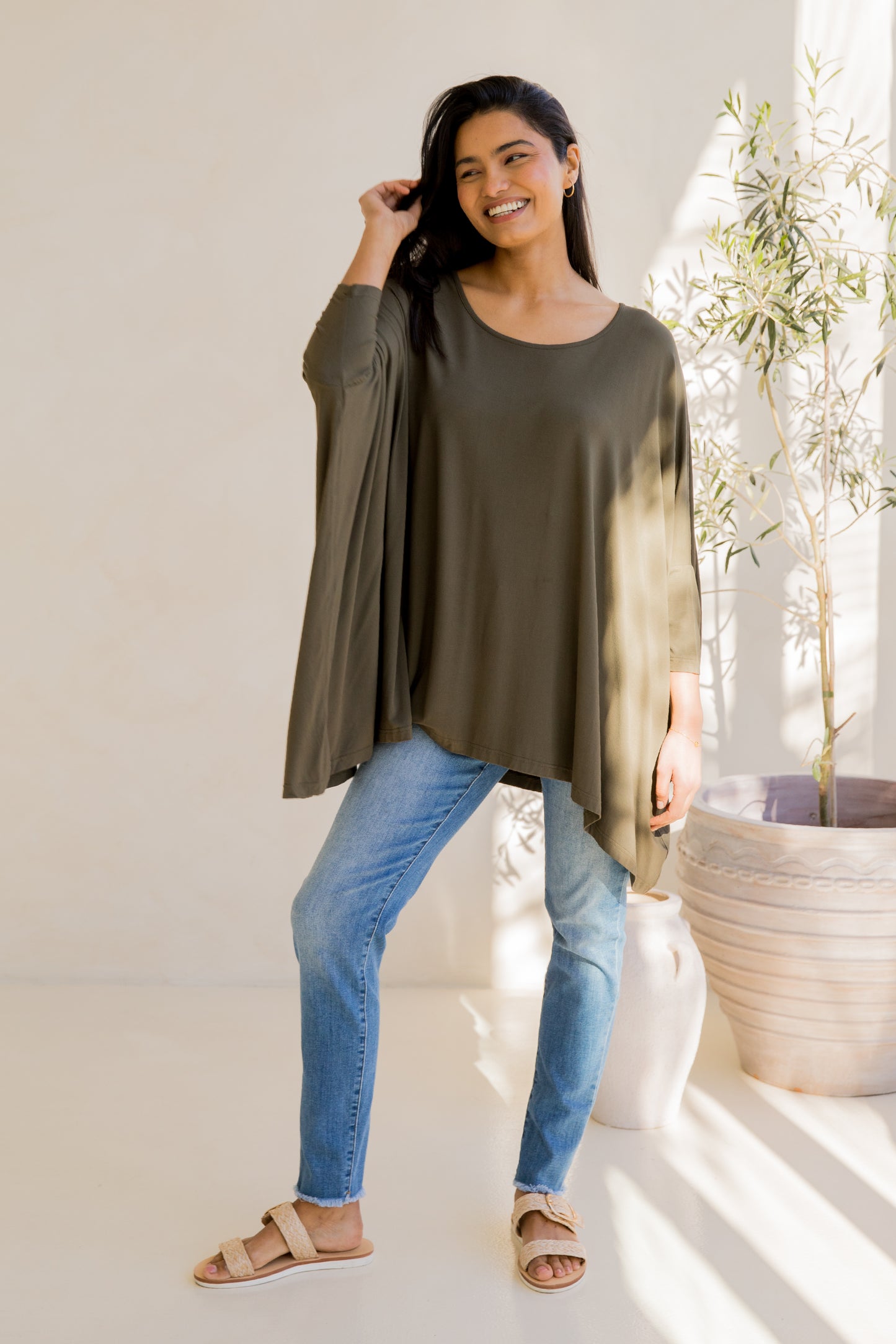 Long Sleeve Essential Top | Moss Green