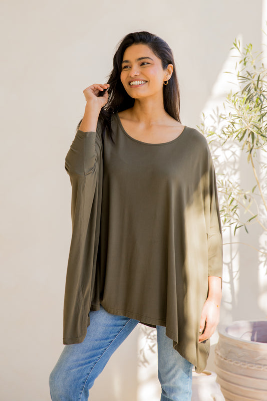 Long Sleeve Essential Top | Moss Green