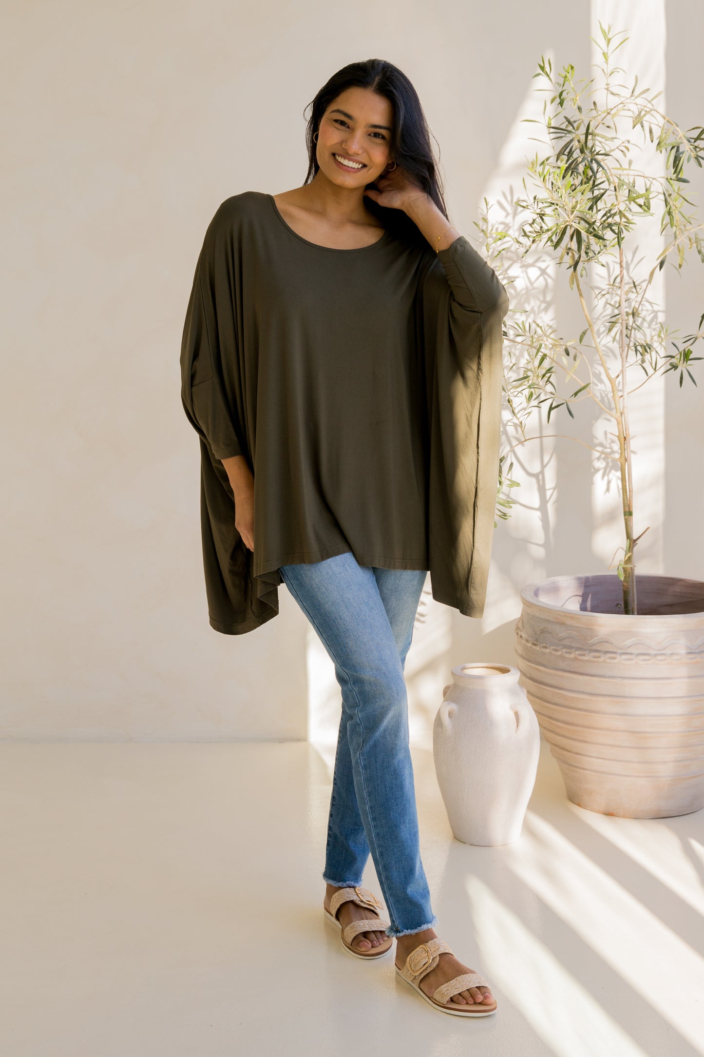 Long Sleeve Essential Top | Moss Green