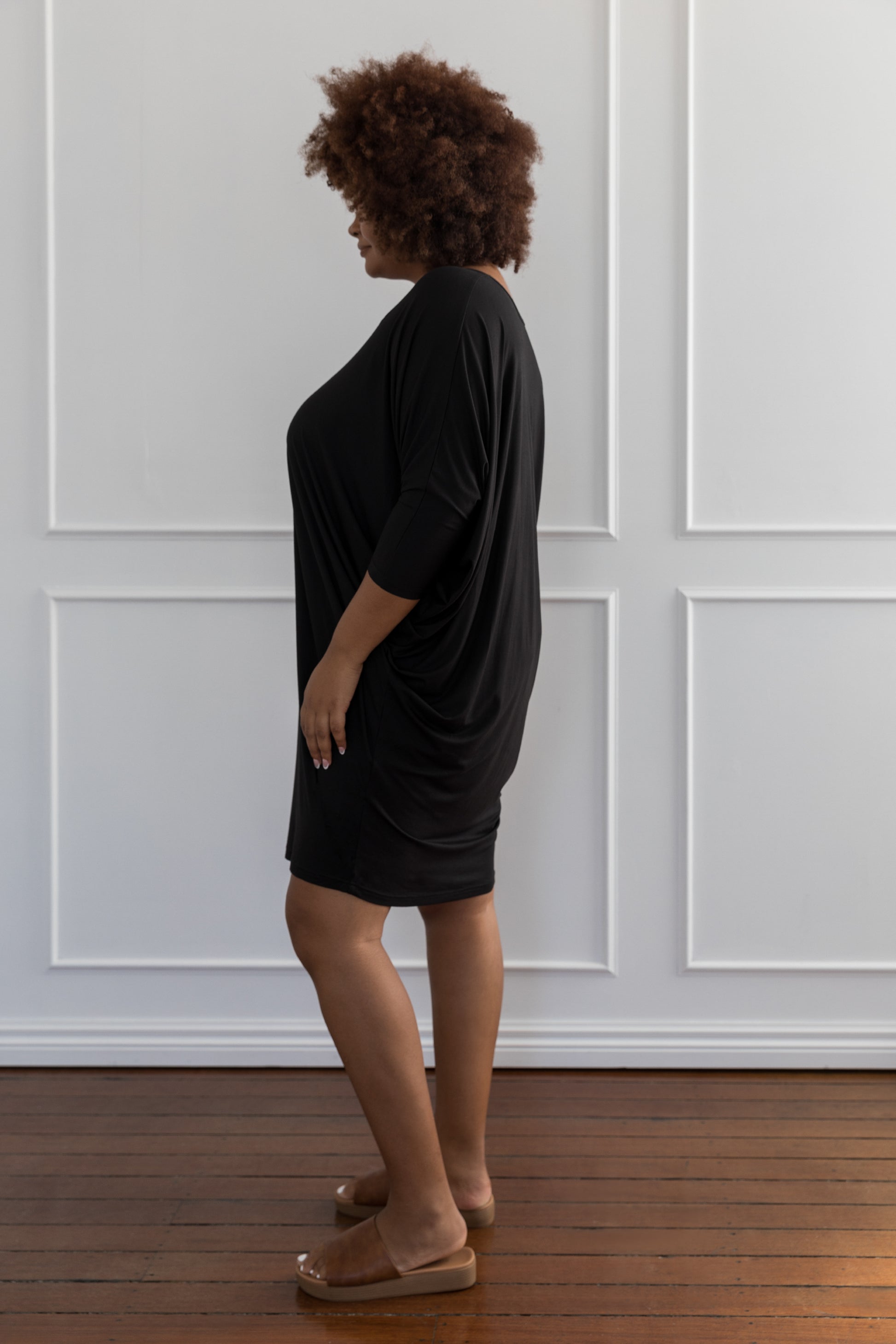 Plus-Sized Black Dresses | PQ Collection | Long Sleeve Miracle Dress