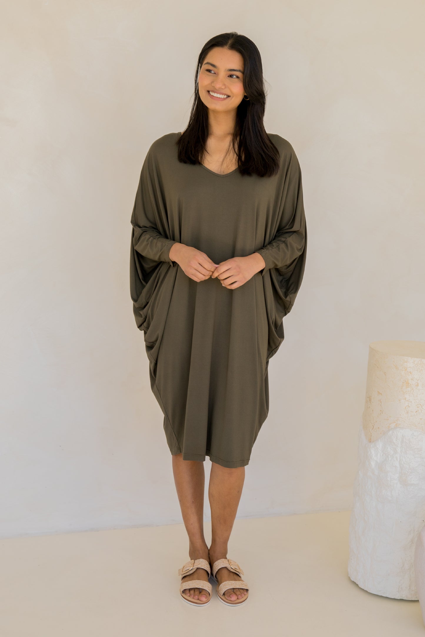 Long Sleeve Miracle Dress | Moss Green