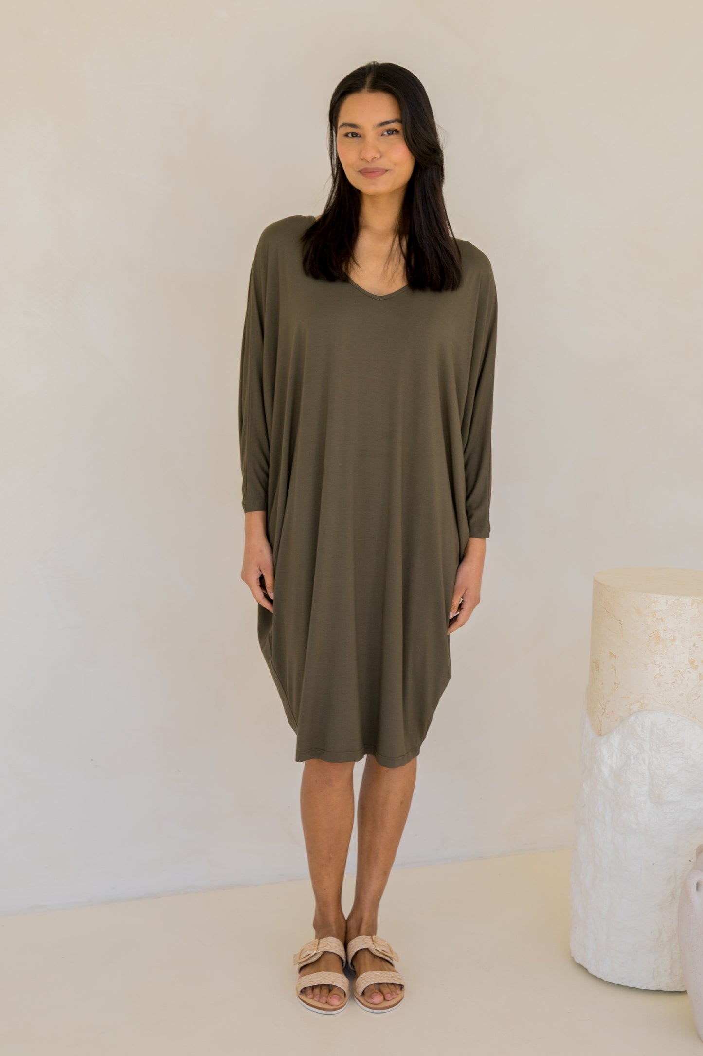 Long Sleeve Miracle Dress | Moss Green