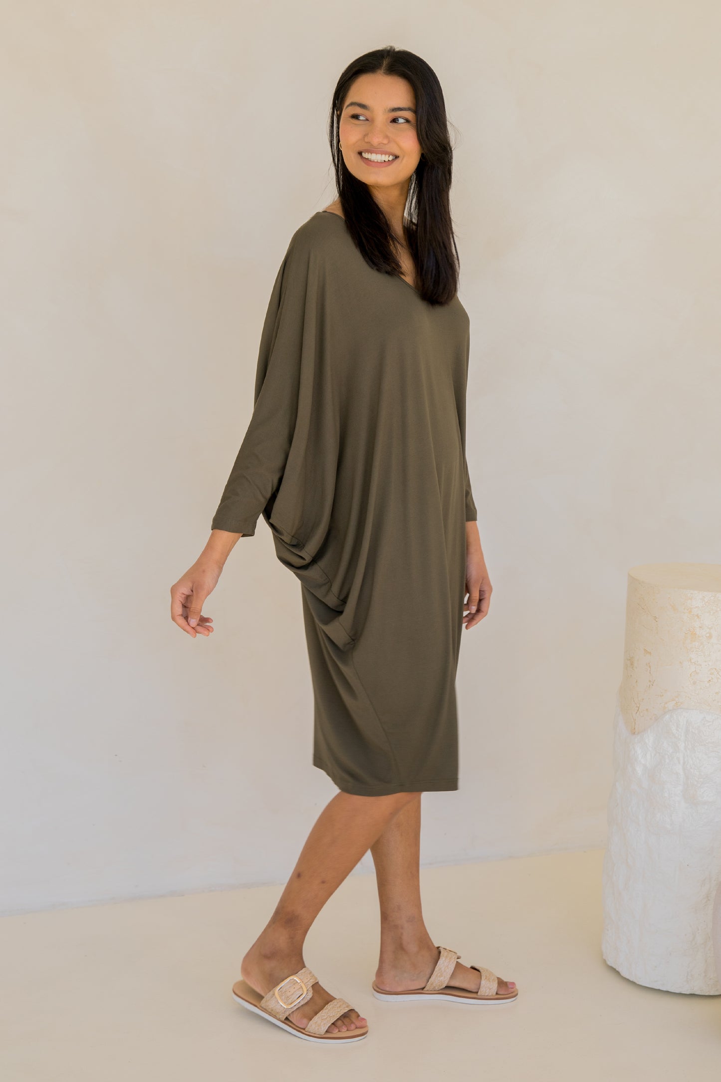 Long Sleeve Miracle Dress | Moss Green