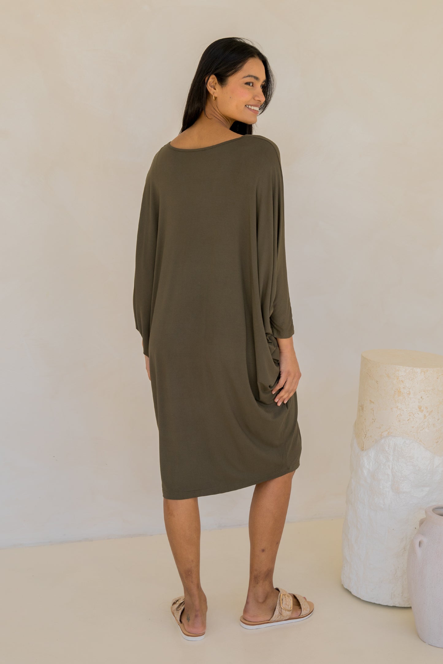 Long Sleeve Miracle Dress | Moss Green